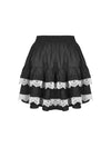 Black lolita white bow contrast mini skirt KW201