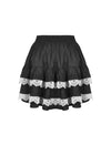 Black lolita white bow contrast mini skirt KW201