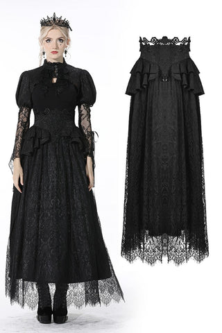 Gothic luxe court jacquard-lace empire waist skirt KW202