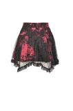 Punk black red tie-dyed covered mesh mini skirt KW207