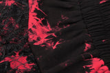 Punk black red tie-dyed covered mesh mini skirt KW207