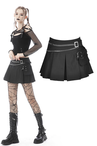 Punk rock pleated mini skirt with bag KW209