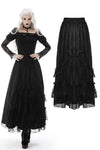 Gothic elegant frilly lace long skirt KW214