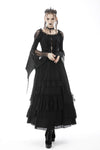 Gothic vintage frilly chiffon long skirt KW216