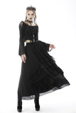 Gothic vintage frilly chiffon long skirt KW216