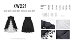 Black white lolita frilly star high waist skirt KW221