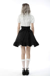 Black white lolita frilly star high waist skirt KW221