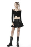 Punk rock chain pleated mini skirt KW222