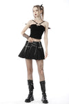 Punk rock chain pleated mini skirt KW222