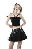 Punk rock chain pleated mini skirt KW222