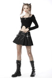Punk rock chain pleated mini skirt KW222