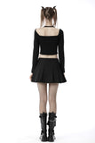 Punk rock chain pleated mini skirt KW222