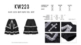 Black lolita white ruffle doll skirt KW223