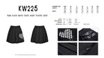 Punk black white check heart pleated skirt KW225