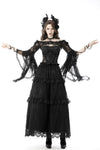 Gothic ruffle lace long skirt KW227