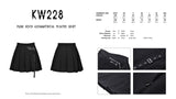 Punk rock asymmetrical pleated skirt KW228