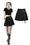 Punk rock asymmetrical pleated skirt KW228