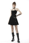 Punk rock asymmetrical pleated skirt KW228