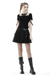 Punk rock asymmetrical pleated skirt KW228