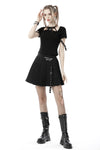 Punk rock asymmetrical pleated skirt KW228