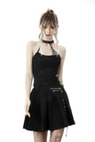 Punk rock asymmetrical pleated skirt KW228