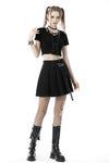 Punk rock asymmetrical pleated skirt KW228