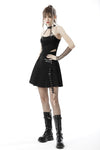 Punk rock asymmetrical pleated skirt KW228