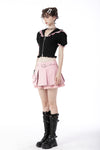 Alternative rebel pink heart bag pleated mini skirt KW231