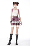 Angel coming plaid lace frilly strap dress KW236