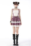 Angel coming plaid lace frilly strap dress KW236