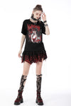 Rebel girl lace plaid irregular mini skirt KW241