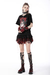 Rebel girl lace plaid irregular mini skirt KW241