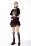 Rebel girl lace plaid irregular mini skirt KW241