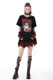 Rebel girl lace plaid irregular mini skirt KW241