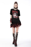 Rebel girl lace plaid irregular mini skirt KW241