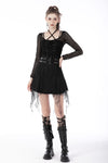 Punk rock cross spider net mini skirt KW245