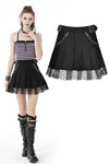 Rock girl studded pleated net mini skirt KW248
