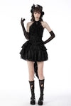 Gothic luxe frilly tail high low tunic skirt KW249