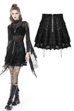 Punk rock lace up shiny PU lace skirt KW258