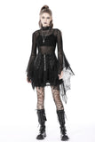 Punk rock lace up shiny PU lace skirt KW258