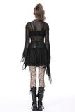 Punk rock lace up shiny PU lace skirt KW258