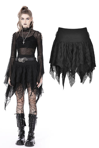 Rocker irregular messy hem skirt KW259