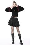 Black elegant lady lace up frilly skirt KW261