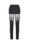 Women gothic punk victorian tight trousers with flower PW089 - Gothlolibeauty