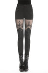 Women gothic punk victorian tight trousers with flower PW089 - Gothlolibeauty