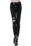 Punk hollow leg asymmetrical elastic trousers PW095 - Gothlolibeauty