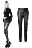 Punk sexy hollow thigh asymmetrical PU trousers PW096 - Gothlolibeauty