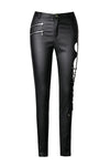 Punk sexy hollow thigh asymmetrical PU trousers PW096 - Gothlolibeauty