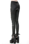 Punk sexy hollow thigh asymmetrical PU trousers PW096 - Gothlolibeauty