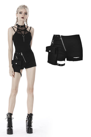 Punk irregular shorts with side bag PW107 - Gothlolibeauty